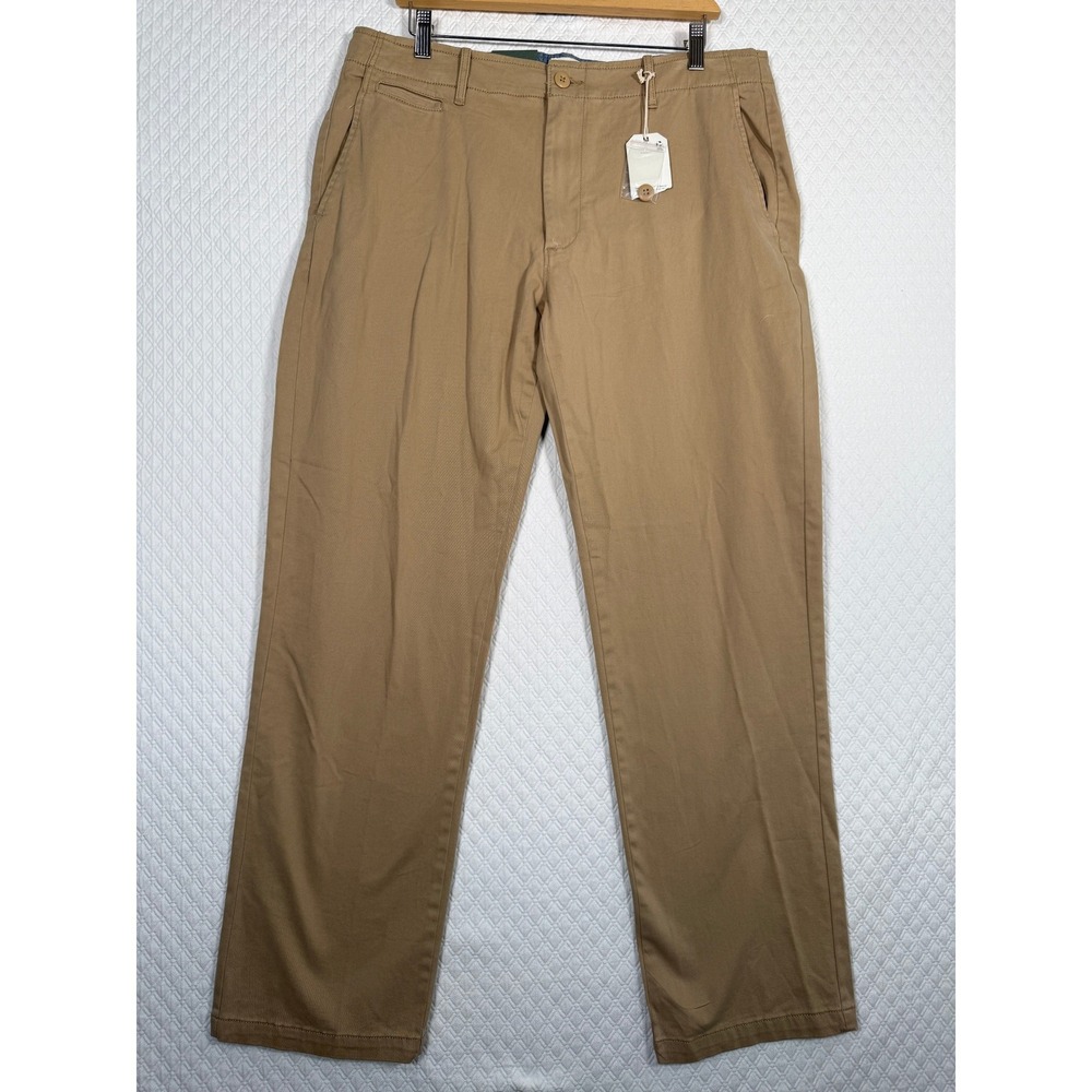 Mutual Weave Mens Officer Chino Pants Tan relaxed Straight Office 36x30.5 NWT‎